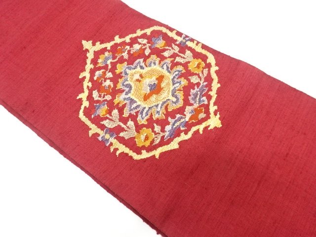 JAPANESE KIMONO / FLOWER / GRASS PATTERN WEAVING NAGOYA OBI